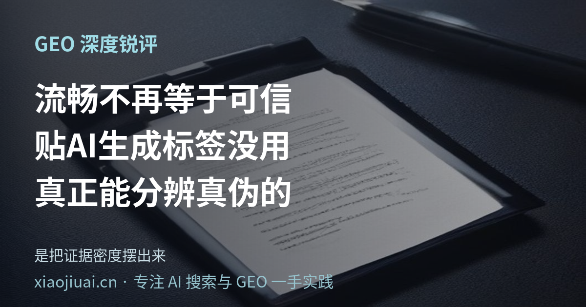 流畅不再等于可信：贴"AI生成"标签没用，真正能分辨真伪的是把证据密度摆出来