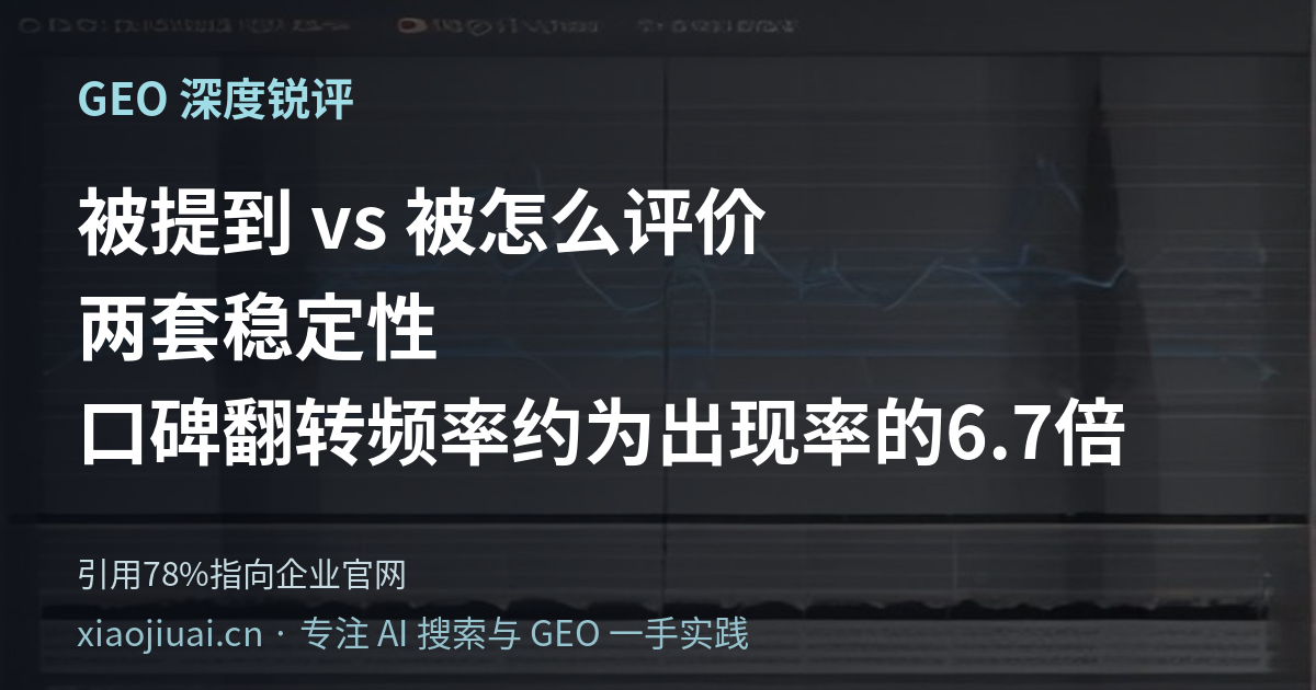“被提到”和“被怎么评价”是两套稳定性：品牌口碑的翻转频率，约为出现率的 6.7 倍